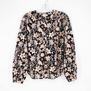 a.n.a A new Approach Long Button Up Floral Top Size Large